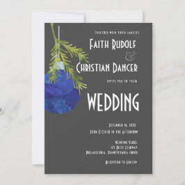 Juldekoration Blå, Modern Bröllop Meddelande