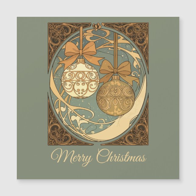 Juldekoration Brun Och Beige Art Nouveau (Framsida)