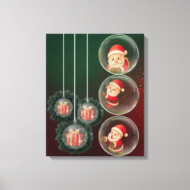 Juldekoration Canvas Wall Art - Santa Design (Framsida)