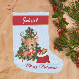 Juldekoration Cute Reindeer Classic Liten Julstrumpa
