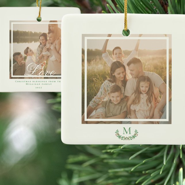Juldekoration familjefoto monogram  (Skapare uppladdad)