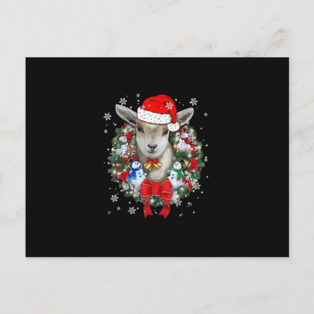 Juldekoration för getter present Xmas-gåva Inbjudan Vykort (Framsida)