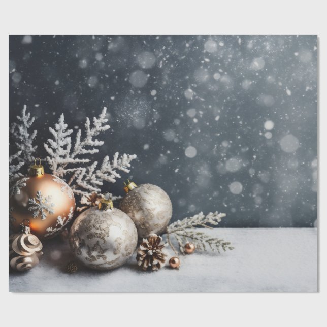 Juldekoration Grå Högtid Presentpapper (Platt)