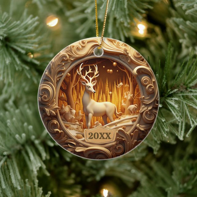 Juldekoration i Guld Hjort (Träd)