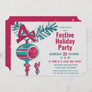 Juldekoration i mitten av seklets modernism inbjudningar