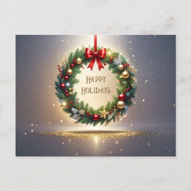 Juldekoration Julkrans Jul Postkort Vykort (Framsida)