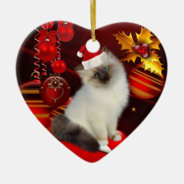 Juldekoration Katt Med Tomtehatt