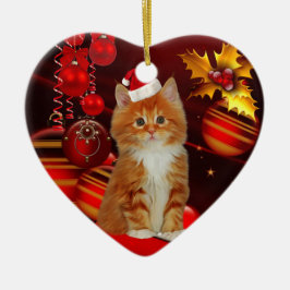 Juldekoration Katt Med Tomtehatt