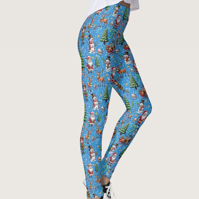 Juldekoration med blå bakgrund leggings (Skapare uppladdad)
