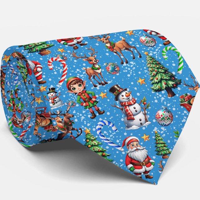 Juldekoration med blå bakgrund slips (Skapare uppladdad)