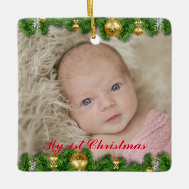Juldekoration Min 1:a julen - Foto Ornament (Framsida)
