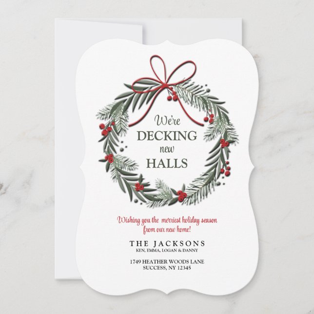 Juldekoration Ny Hall Flyttkort Julkort (Framsida)