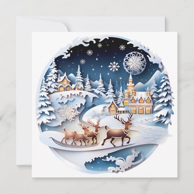 Juldekoration på julhälsningskort julkort (Framsida)