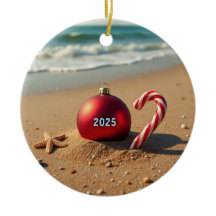 Juldekoration på stranden semesterpresentidé