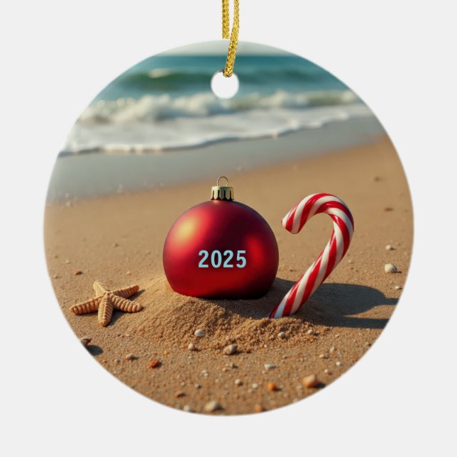 Juldekoration på stranden semesterpresentidé  (Framsidan)
