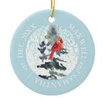 Juldekoration Röd kardinalvattenfärg Anpassningsba