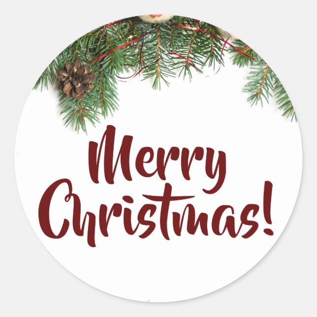 Juldekoration Runt Klistermärke (Framsida)