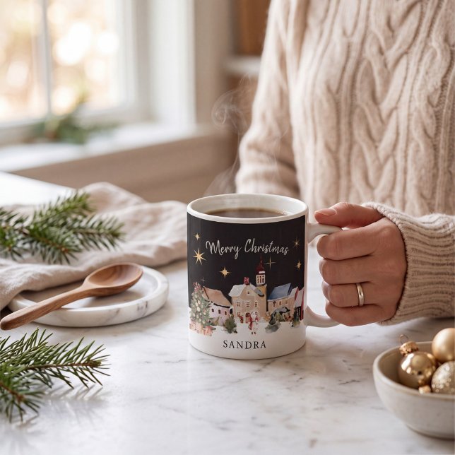 Juldekoration Vattenfärg Design Mugg (Skapare uppladdad)