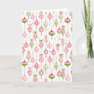 Juldekoration Vattenfärg Rosa och Grön Kort