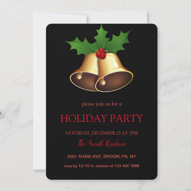 Juldekorationen Jingu Klockor Inbjudningar (Framsida)