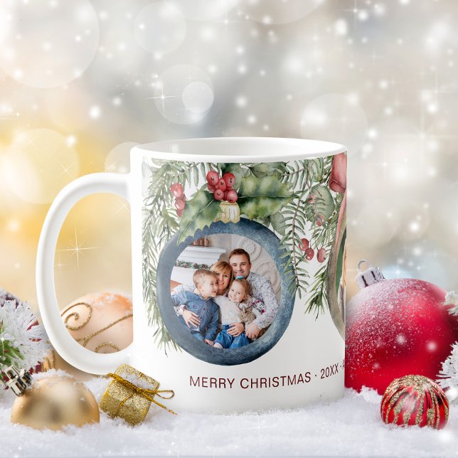 Juldekorationer 3 Bilder Familj Kaffemugg (Skapare uppladdad)