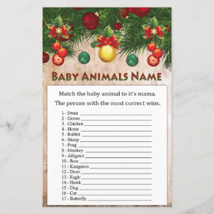 juldekorationer Baby djur Namnlek