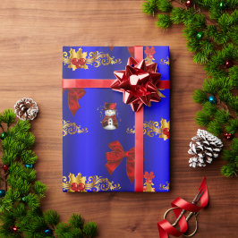 Juldekorationer blå presentpapper