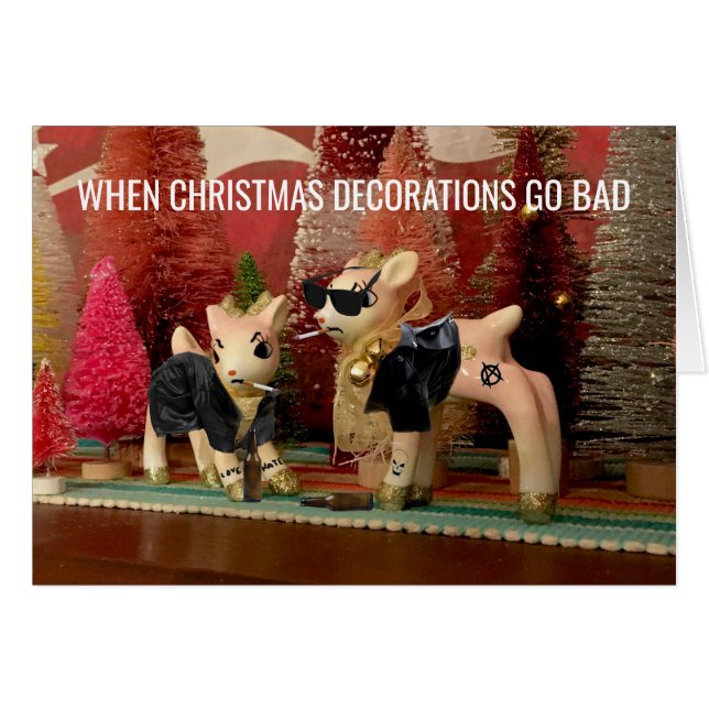 Juldekorationer Borta felaktigt anpassade-kort Hälsningskort (Framsidan Horizontal)