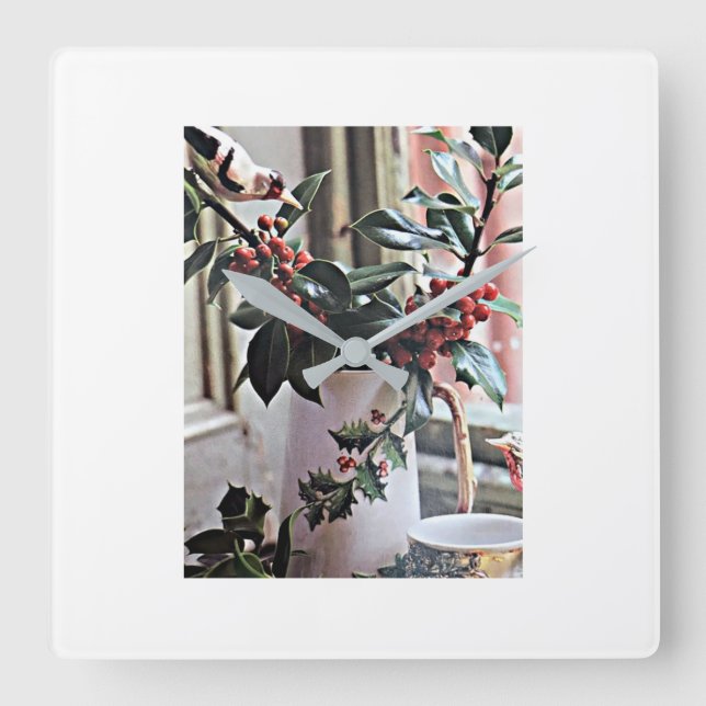 **JULDEKORATIONER** CLOCK FYRKANTIG KLOCKA (Framsida)