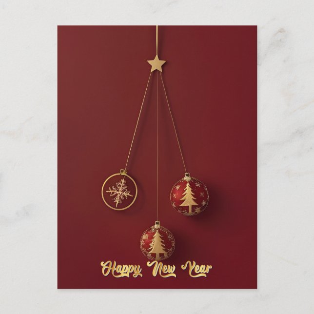 Juldekorationer Festpost Helg Vykort (Framsida)
