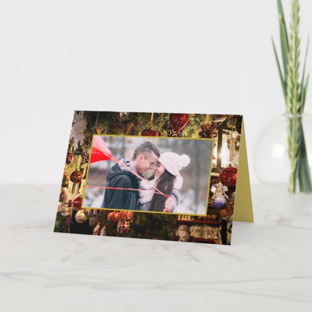 Juldekorationer Foto Kort (Framsida)