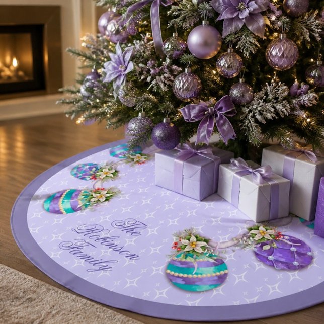 Juldekorationer | Lavendel  Julgransmatta Borstad Polyester (Skapare uppladdad)