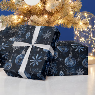 Juldekorationer Ljus Blommor Blå Jul Presentpapper