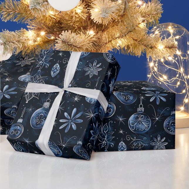 Juldekorationer Ljus Blommor Blå Jul Presentpapper (Helgdagar)