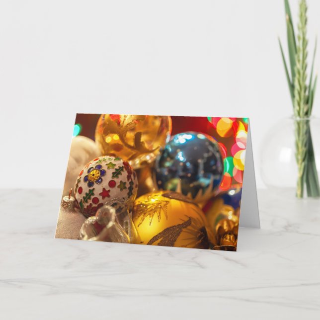 Juldekorationer närbild kort (Framsida)