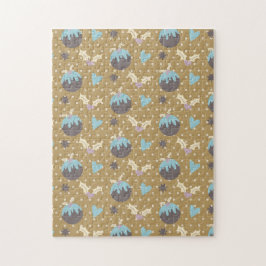 Juldekorationer och järnek pussel