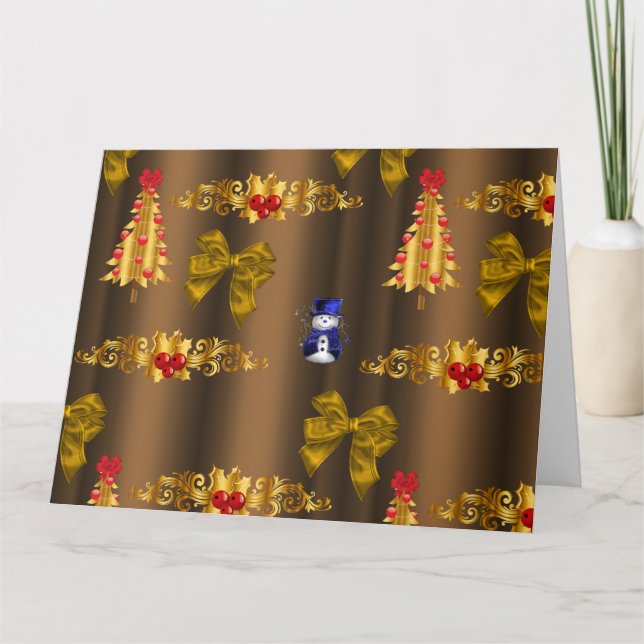 Juldekorationer på Bronze-julen Kort (Framsida)