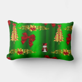 Juldekorationer på Grönt Lumbarkudde