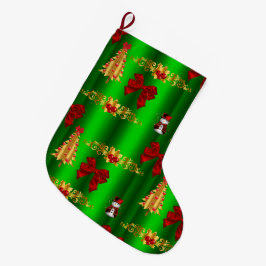 Juldekorationer på Grönt Stor Julstrumpa