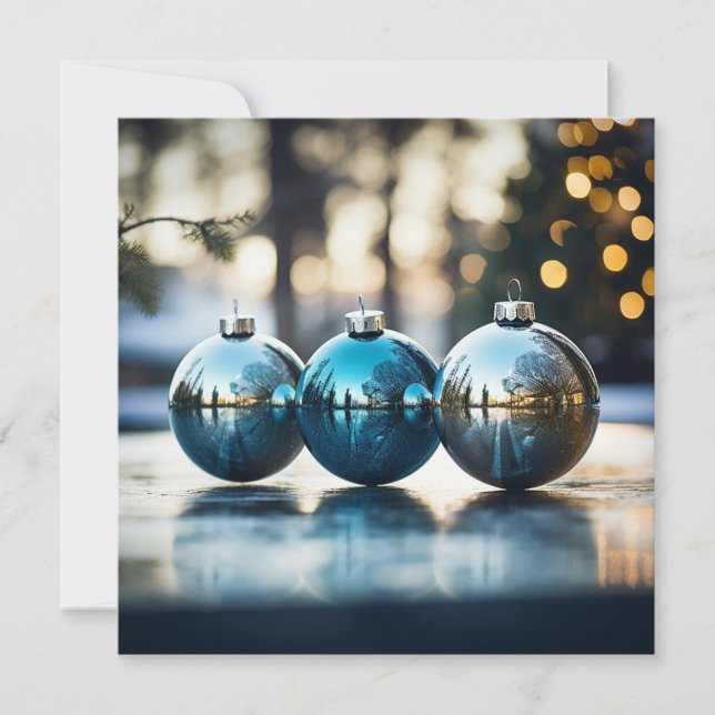 Juldekorationer på julhälsningskort julkort (Framsida)