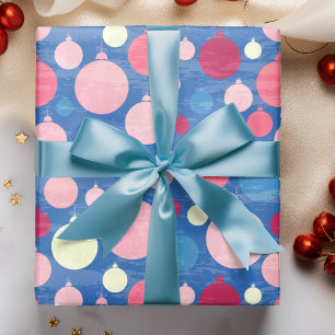 Juldekorationer Rosa Blue Helgdag Mönster Presentpapper