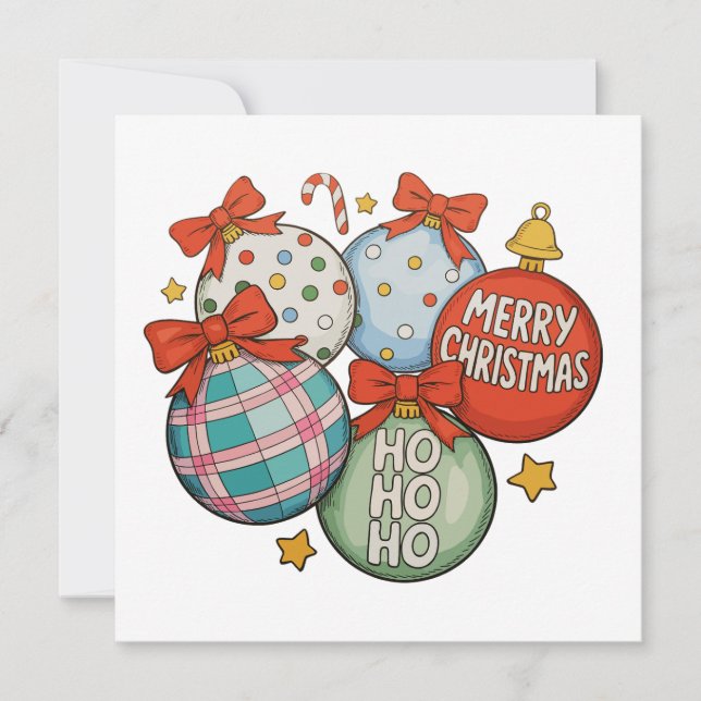 Juldekorationer slinga God Jul Ho Snömannen Julkort (Framsida)