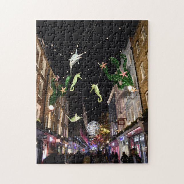 Juldekorationer, SoHo, London UK Pussel (Vertikal)