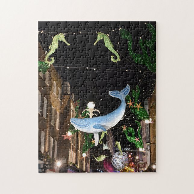 Juldekorationer, SoHo, London UK Pussel (Vertikal)