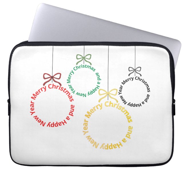 Juldekorationer Text Design Laptop Fodral (Framsidan)