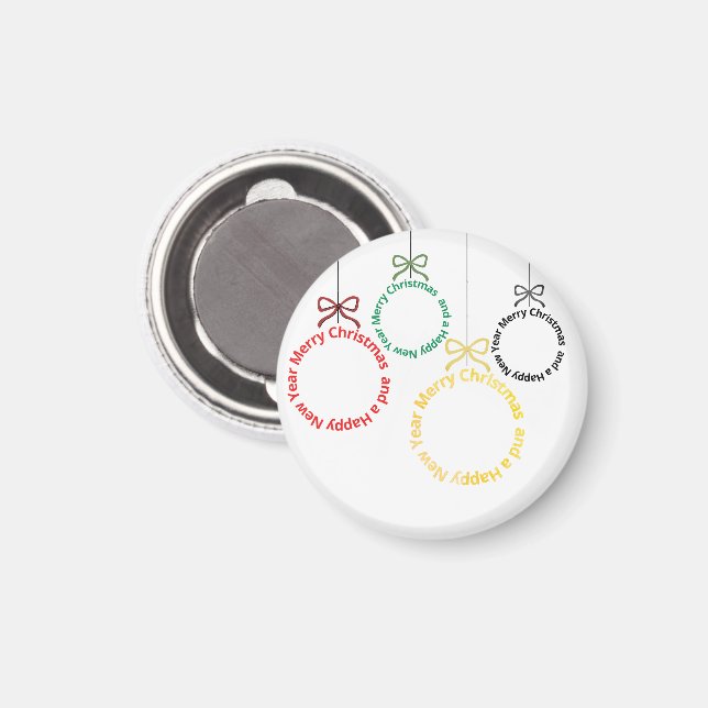 Juldekorationer Text Design Magnet (Front/Back)