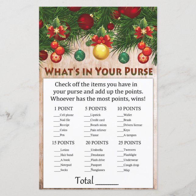 juldekorationer vad som finns i ditt handväska (Framsida)