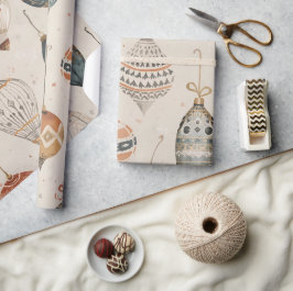 Juldekorationer Vattenfärg Beige Högtid Presentpapper