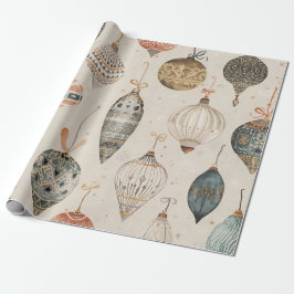 Juldekorationer Vattenfärg Beige Högtid Presentpapper