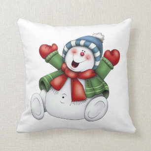 Juldekorativ kudde/snögubbe kudde